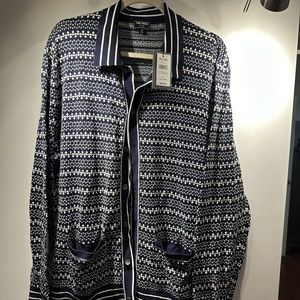 TODD SNYDER Blue and White Sweater XL